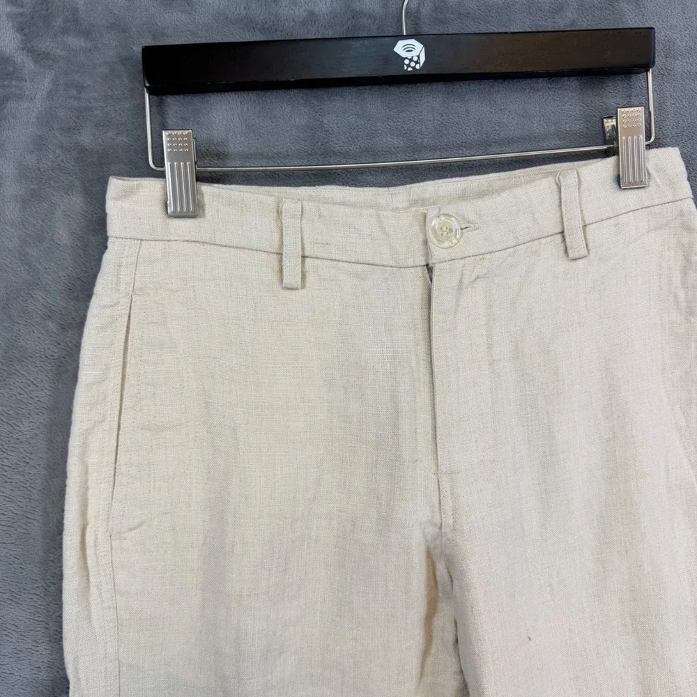 Island Importer Straight Leg Linen Pants Men's Size 27x30 Cream Beach Relaxed
